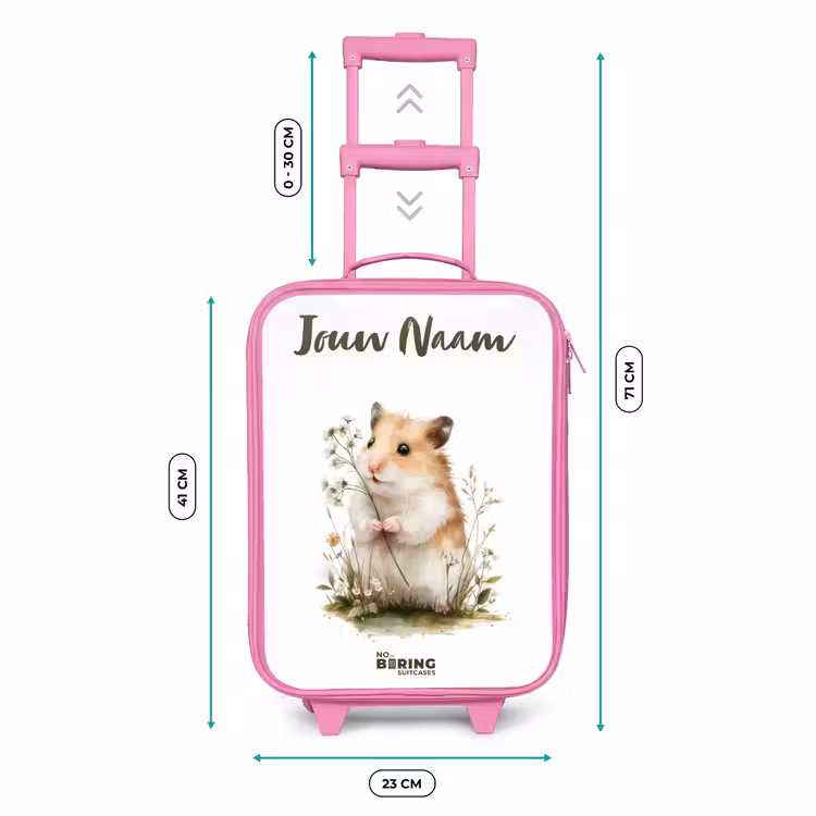 Kinderkoffer met naam - Roze - Dier - Natuur - Hamster — 5