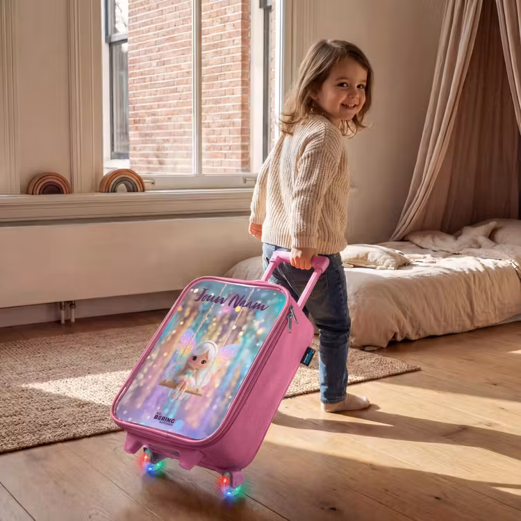 Kinderkoffer met naam - Roze - Fee - Elf - Regenboog — 3