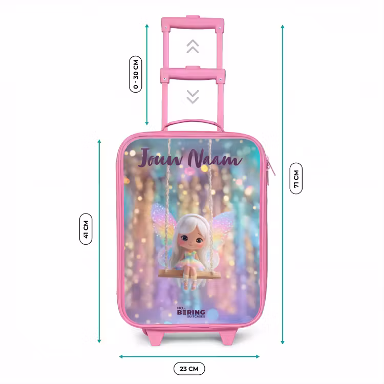Kinderkoffer met naam - Roze - Fee - Elf - Regenboog — 5