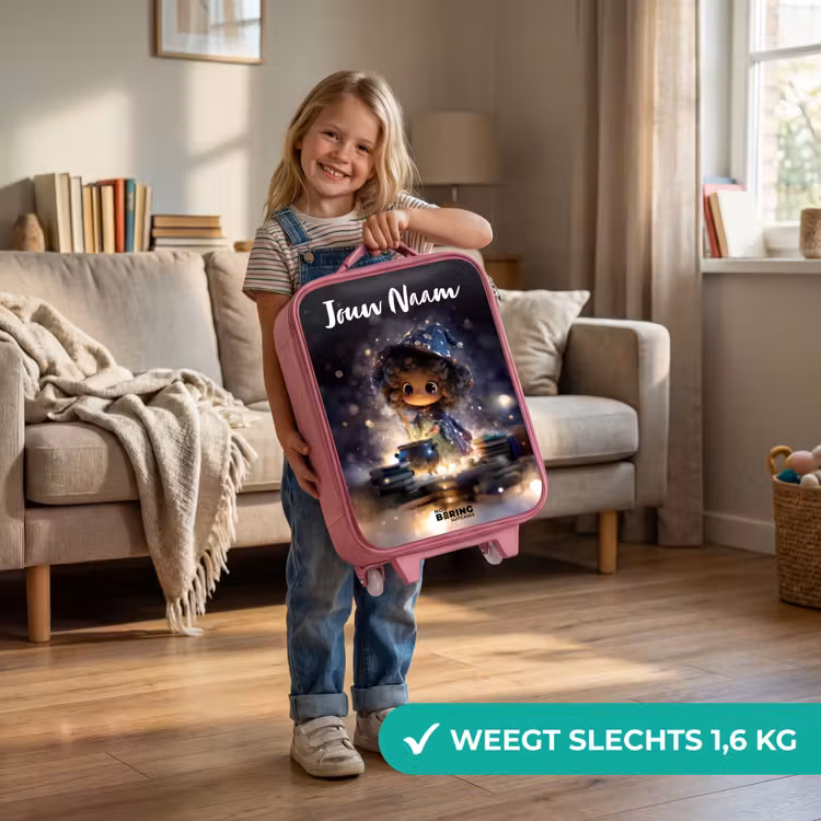 Kinderkoffer met naam - Roze - Magische Nacht vol Toverkunst — 2