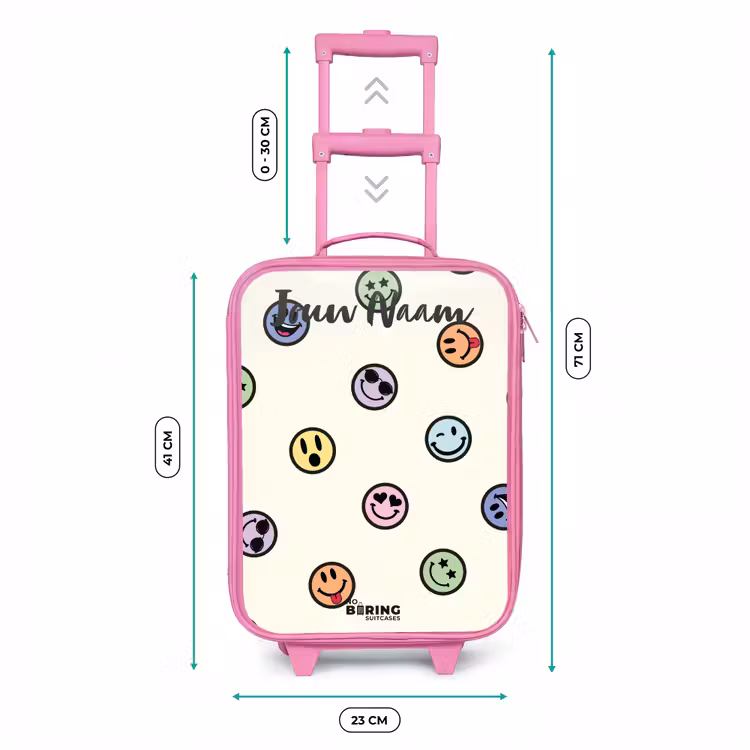 Kinderkoffer met naam - Roze - Speelse smiley-mix — 5