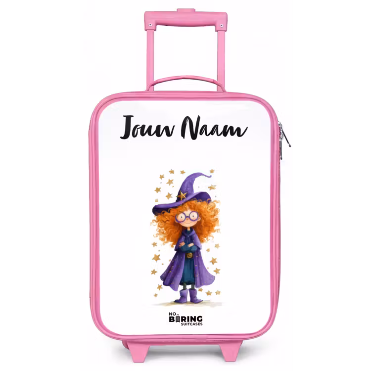 Kinderkoffer met naam - Roze - Sterrenmagie met krullen — 1