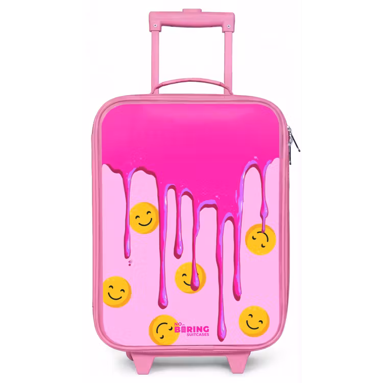 Kinderkoffer met naam - Roze - Verf - Smiley - Roze — 1