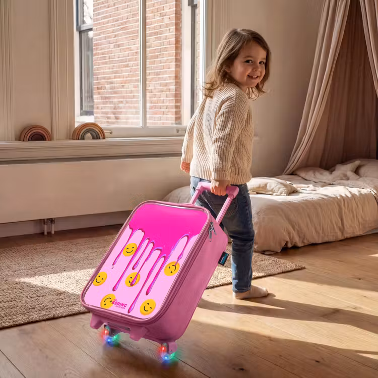 Kinderkoffer met naam - Roze - Verf - Smiley - Roze — 3