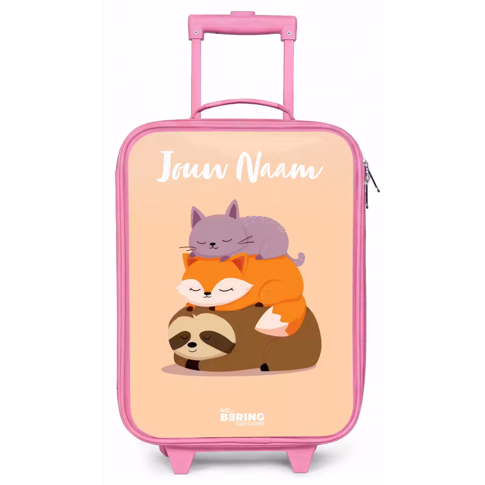 Kinderkoffer met naam - Roze - Dieren - Slapen - Samen — 1