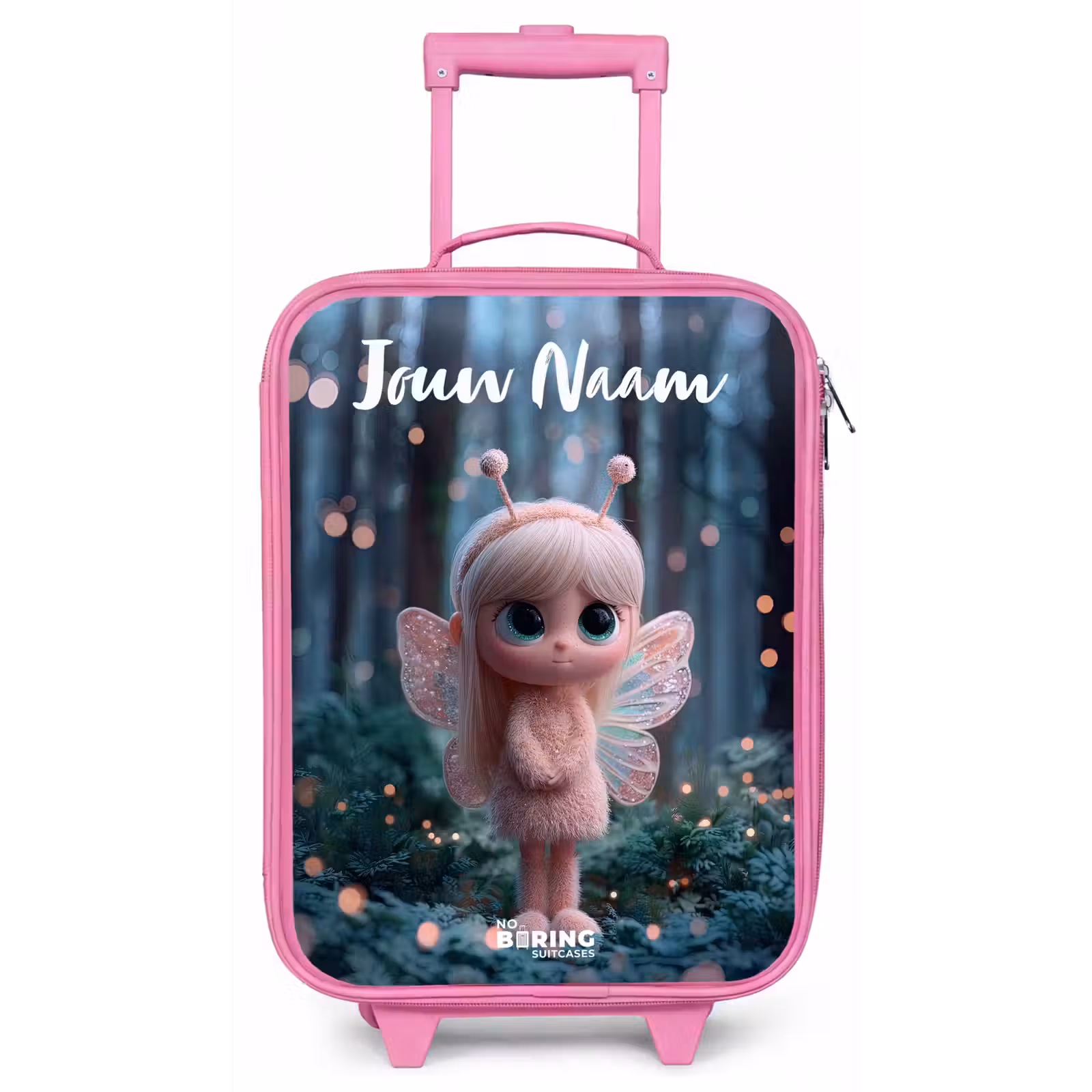 Kinderkoffer met naam - Roze - Fairy - Bos - Glitters — 1