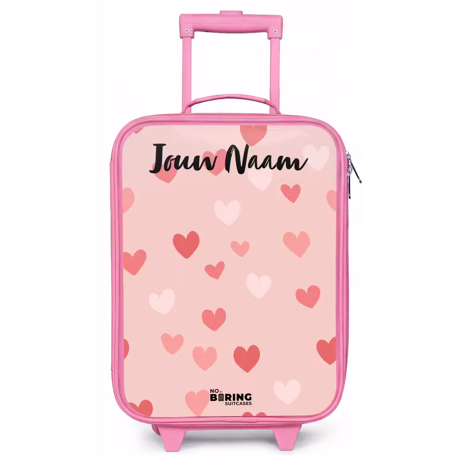 Kinderkoffer met naam - Roze - Hartjes - Patroon - Roze — 1