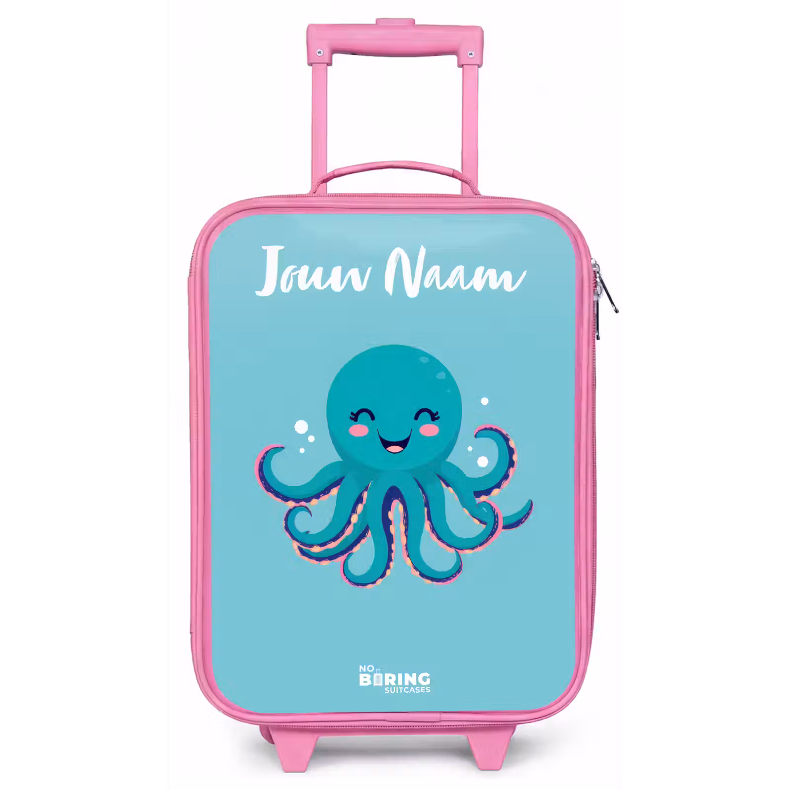 Kinderkoffer met naam - Roze - Octopus - Water - Blauw — 1