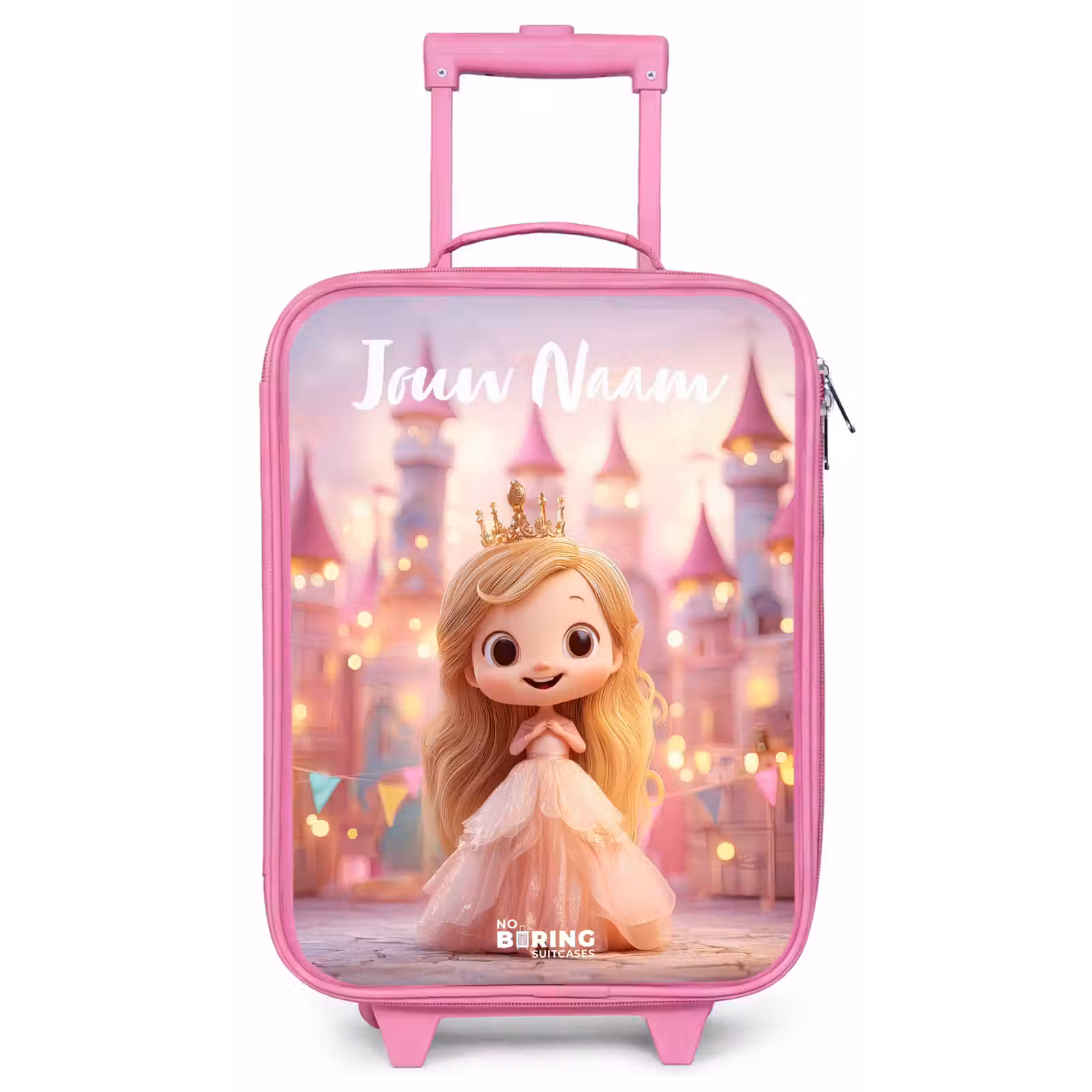 Kinderkoffer met naam - Roze - Prinses - Roze - Kasteel — 1