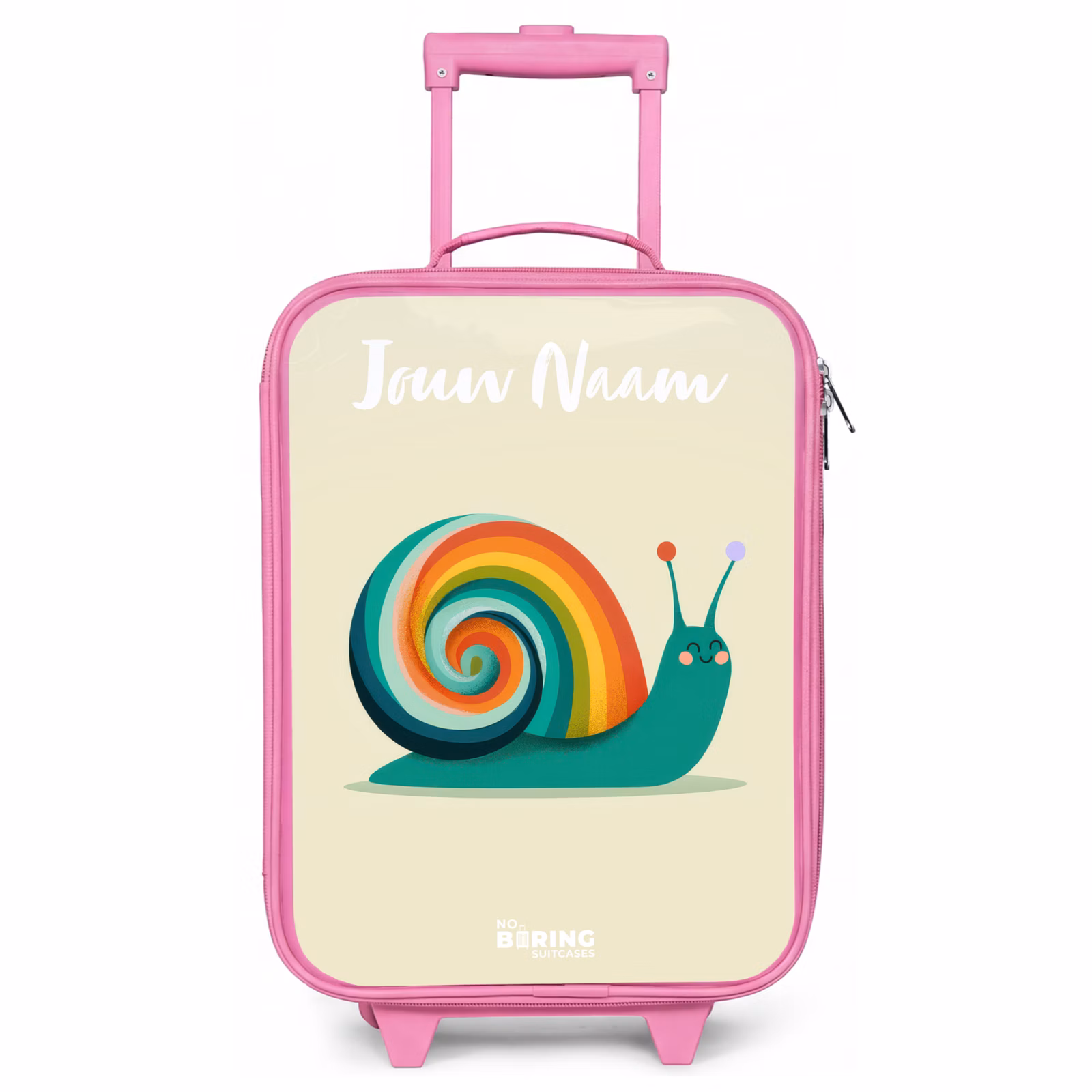 Kinderkoffer met naam - Roze - Slak - Regenboog - Kleurrijk — 1