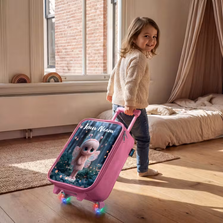 Kinderkoffer met naam - Roze - Fairy - Bos - Glitters — 3