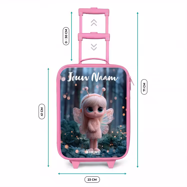 Kinderkoffer met naam - Roze - Fairy - Bos - Glitters — 5