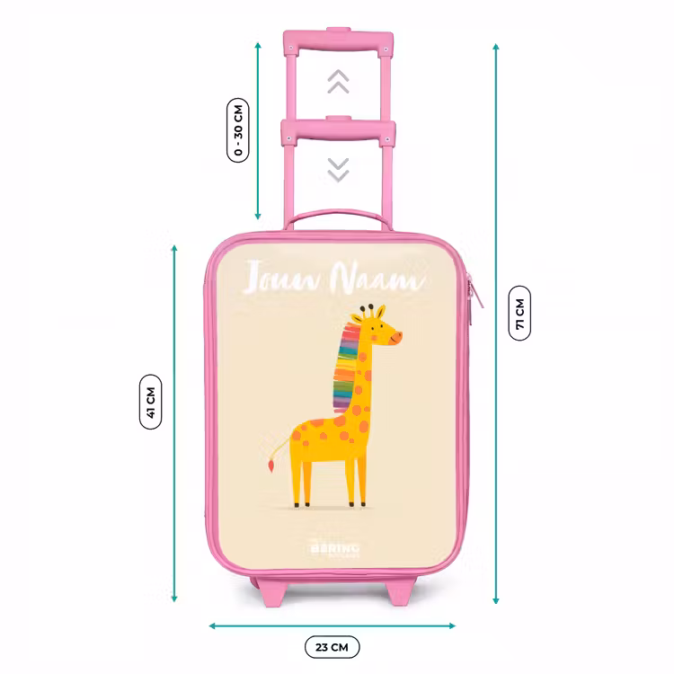 Kinderkoffer met naam - Roze - Giraffe - Dier - Kleurrijk — 5