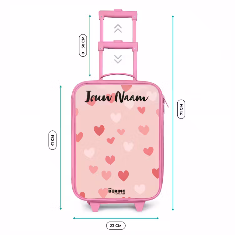 Kinderkoffer met naam - Roze - Hartjes - Patroon - Roze — 5