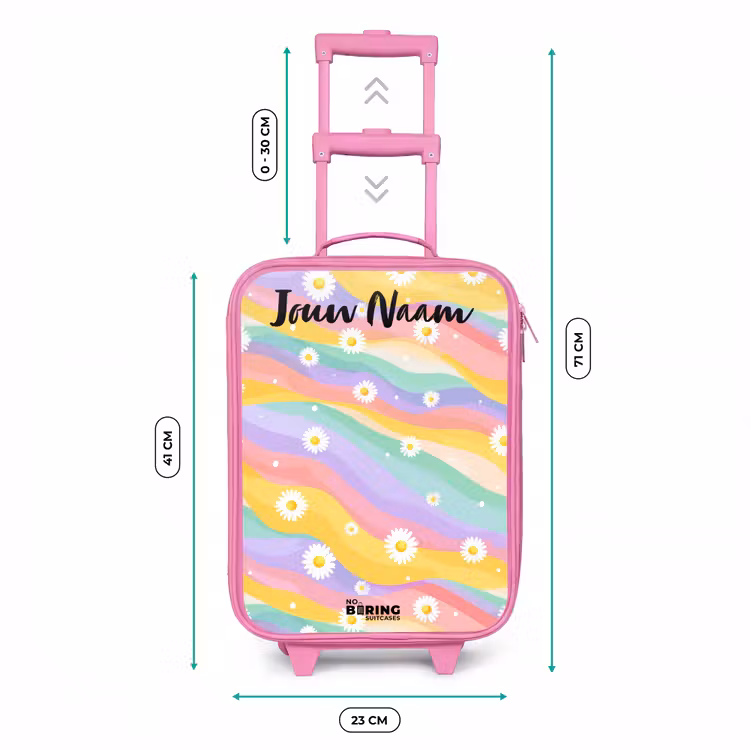 Kinderkoffer met naam - Roze - Madeliefjes - Kleurrijk - Pastel — 5