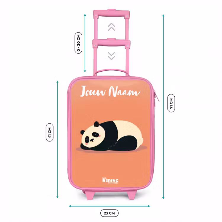 Kinderkoffer met naam - Roze - Panda - Slapen - Oranje — 5