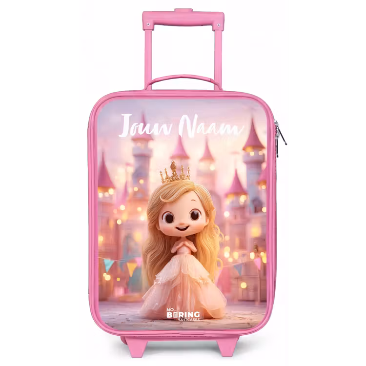 Kinderkoffer met naam - Roze - Prinses - Roze - Kasteel — 1