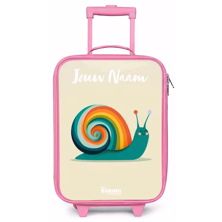 Kinderkoffer met naam - Roze - Slak - Regenboog - Kleurrijk — 1