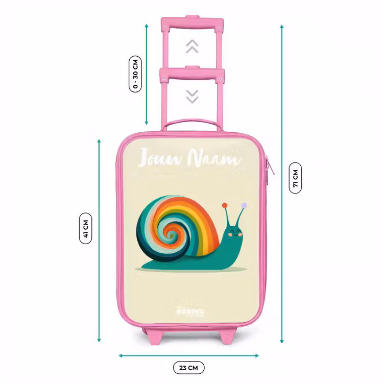 Kinderkoffer met naam - Roze - Slak - Regenboog - Kleurrijk — 5