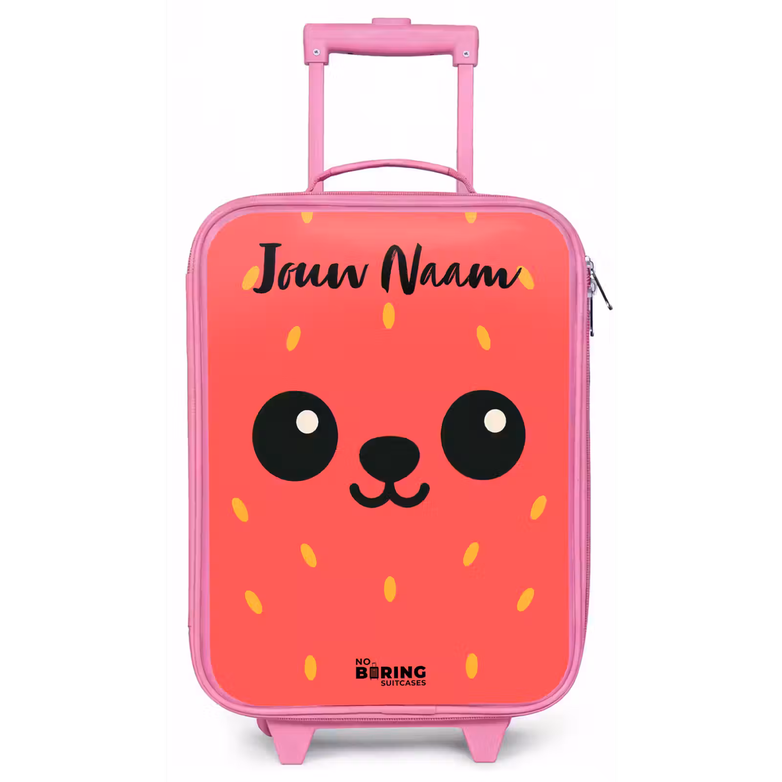Kinderkoffer met naam - Roze - Kawai - Aardbei - Rood — 1