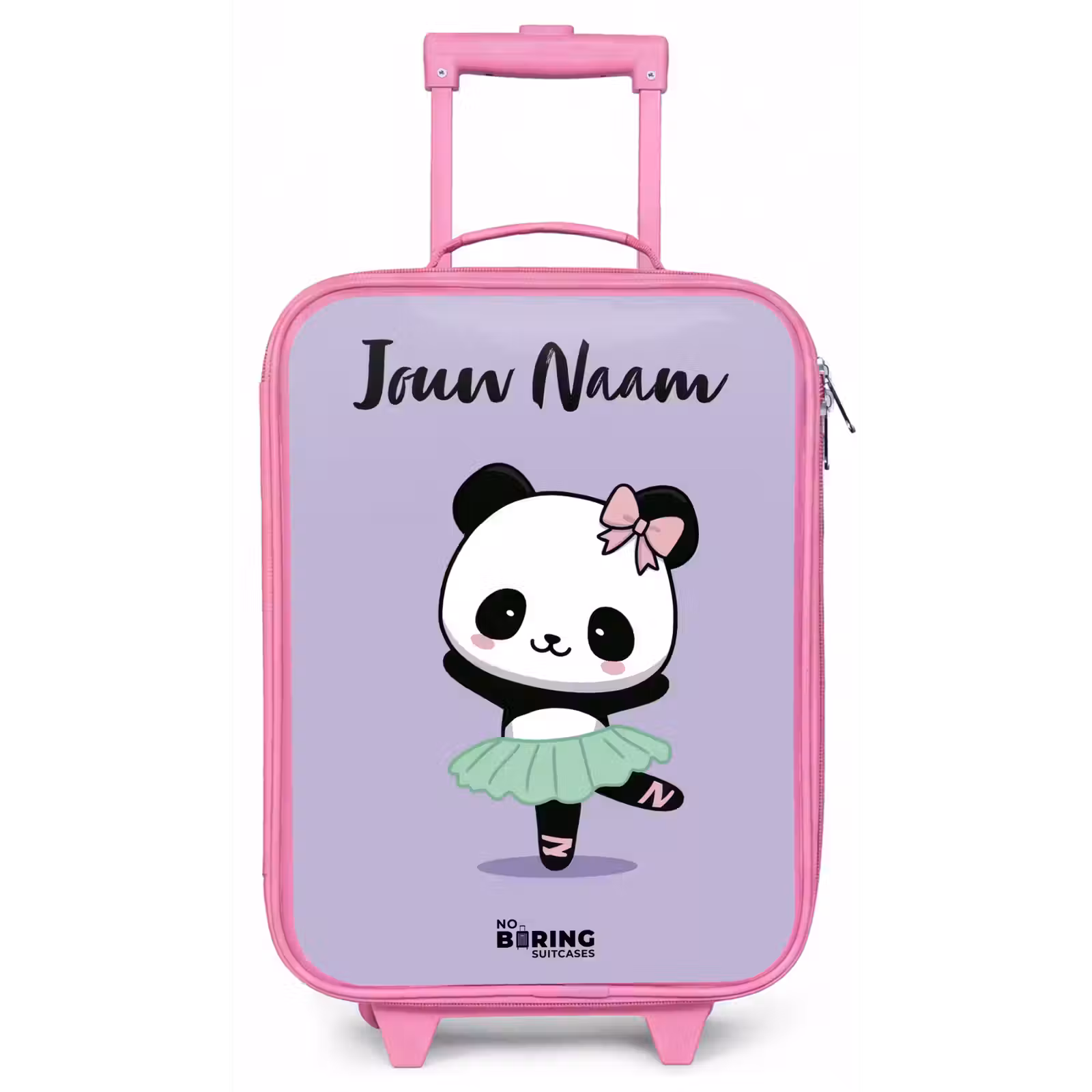 Kinderkoffer met naam - Roze - Kawai - Ballet - Panda — 1
