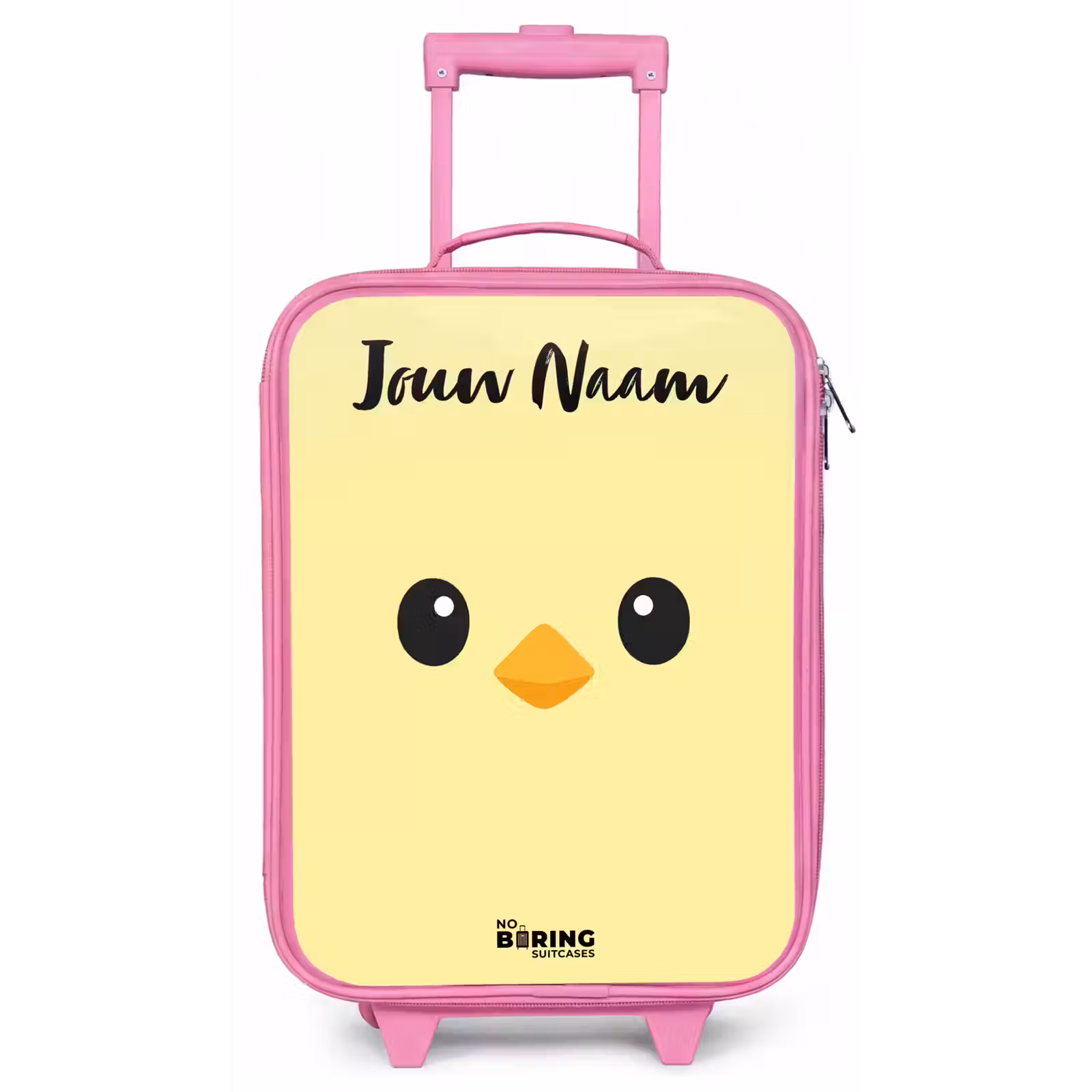 Kinderkoffer met naam - Roze - Kawai - Kuiken - Geel — 1