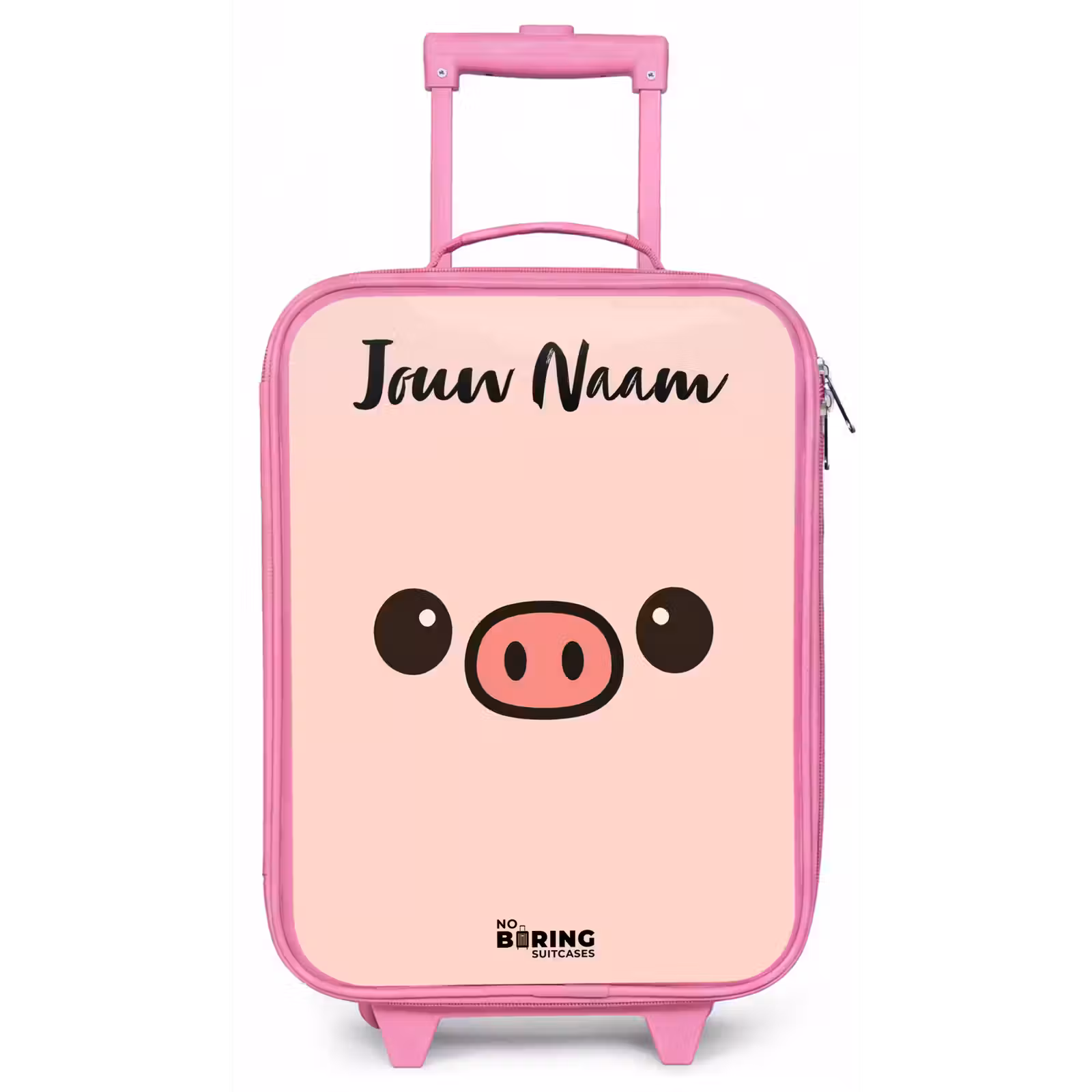 Kinderkoffer met naam - Roze - Kawai - Varken - Roze — 1