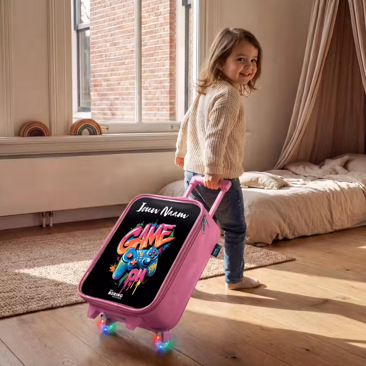 Kinderkoffer met naam - Roze - Controller - Game - Graffiti - Tekst — 3