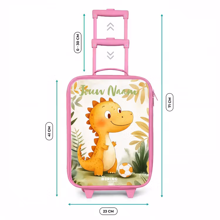 Kinderkoffer met naam - Roze - Dino - Voetbal - Oranje — 5