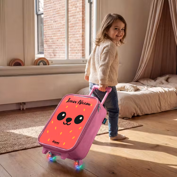 Kinderkoffer met naam - Roze - Kawai - Aardbei - Rood — 3
