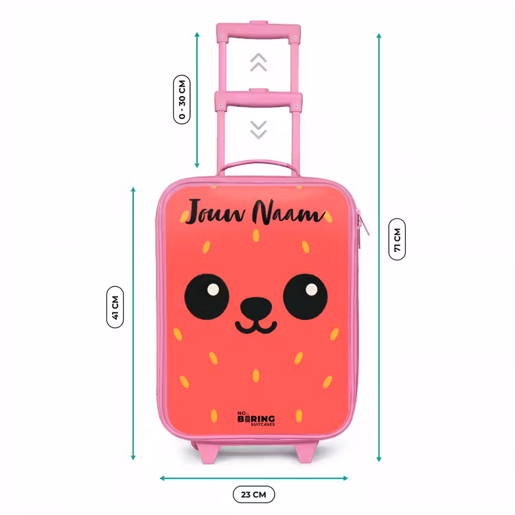 Kinderkoffer met naam - Roze - Kawai - Aardbei - Rood — 5