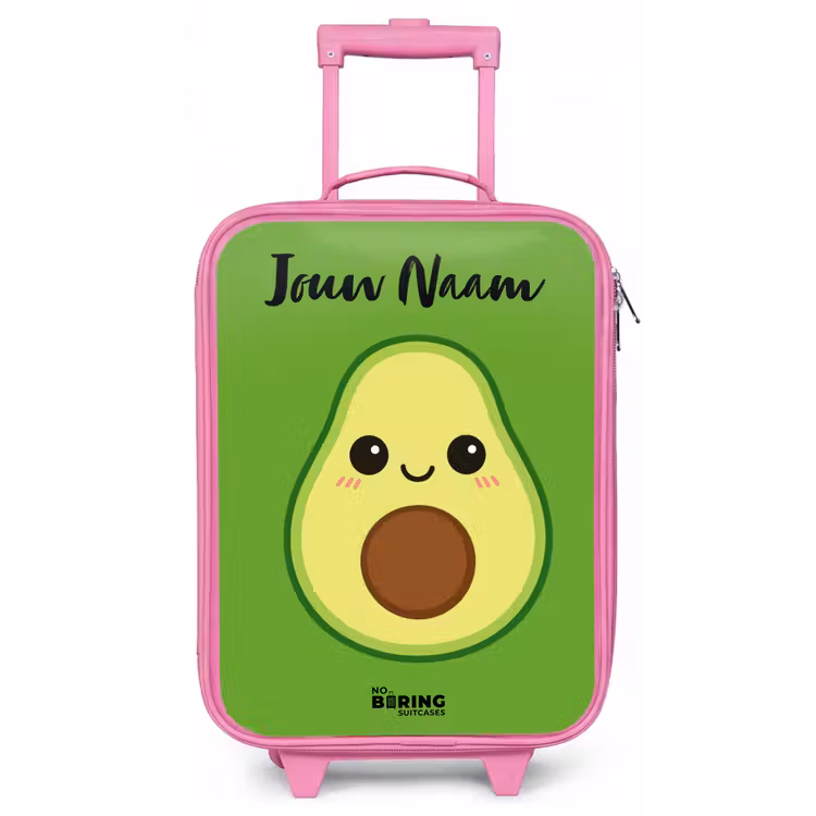 Kinderkoffer met naam - Roze - Kawai - Avocado - Groen — 1