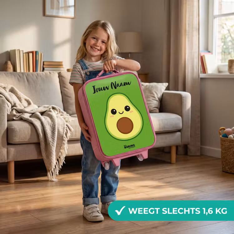 Kinderkoffer met naam - Roze - Kawai - Avocado - Groen — 2