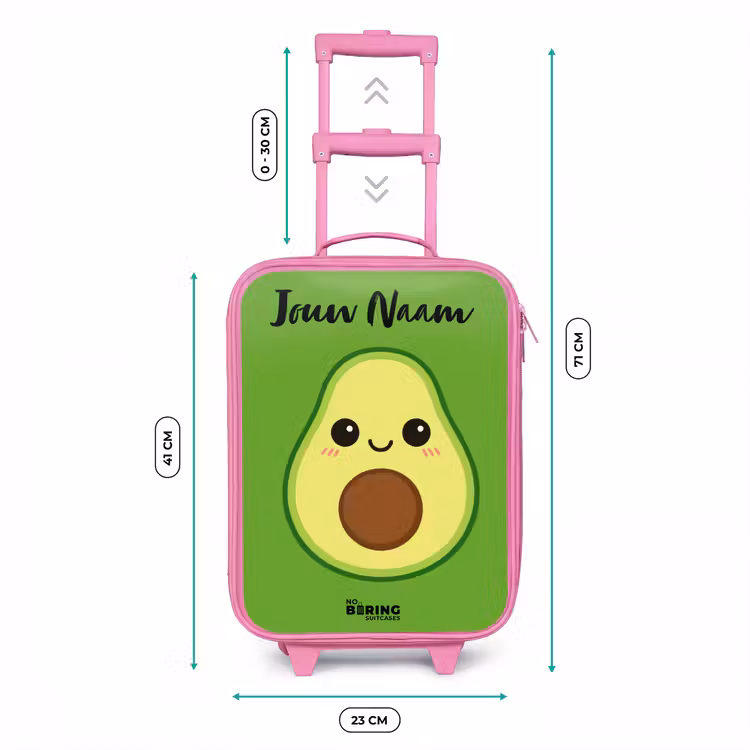 Kinderkoffer met naam - Roze - Kawai - Avocado - Groen — 5