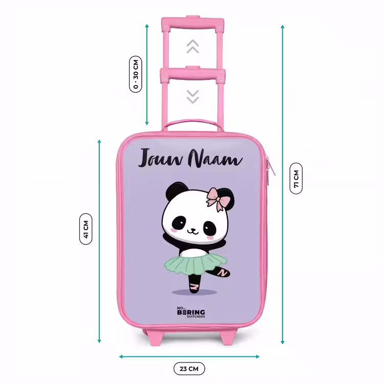 Kinderkoffer met naam - Roze - Kawai - Ballet - Panda — 5