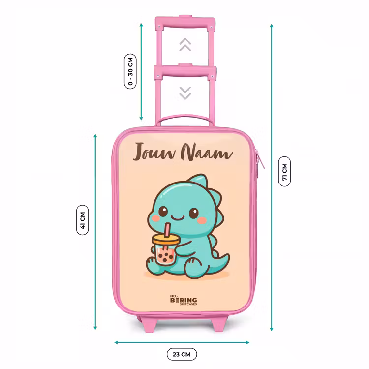 Kinderkoffer met naam - Roze - Kawai - Dino - Bubbletea — 5