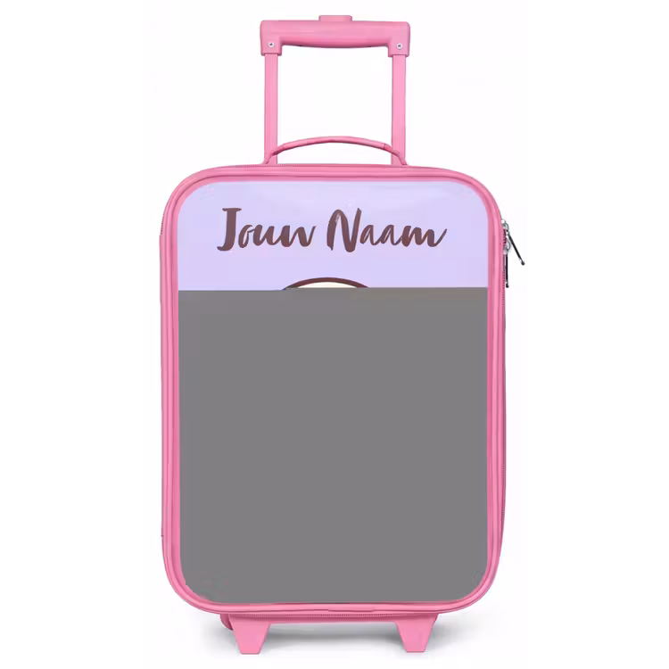 Kinderkoffer met naam - Roze - Kawai - Eend - Sjaal — 1