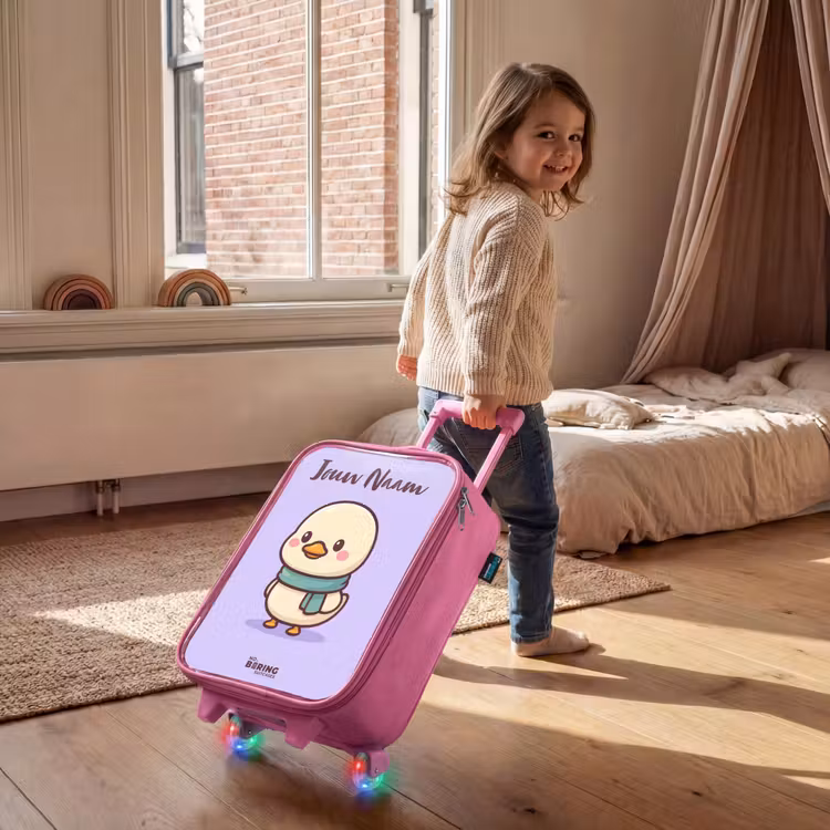 Kinderkoffer met naam - Roze - Kawai - Eend - Sjaal — 3