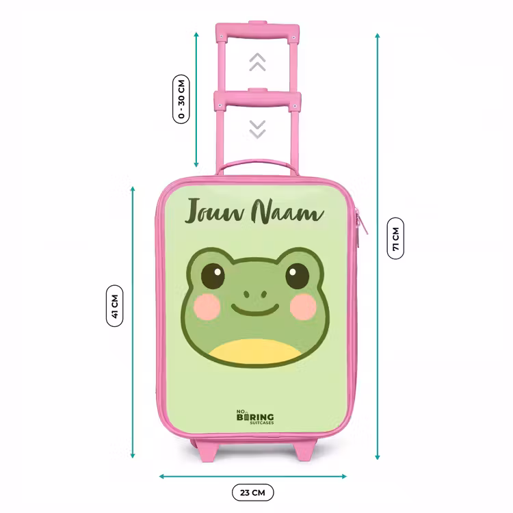 Kinderkoffer met naam - Roze - Kawai - Kikker - Groen — 5