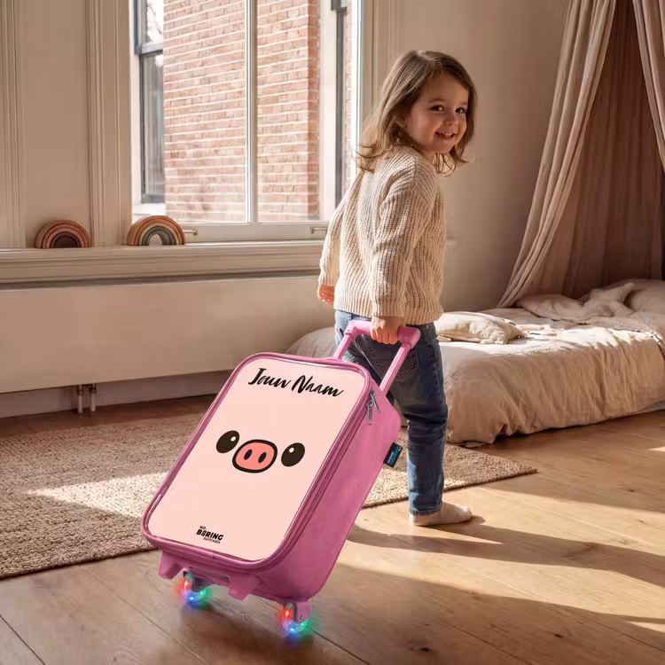 Kinderkoffer met naam - Roze - Kawai - Varken - Roze — 3