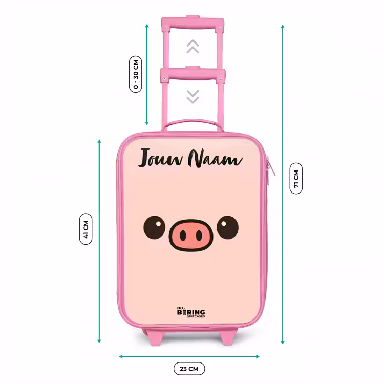 Kinderkoffer met naam - Roze - Kawai - Varken - Roze — 5