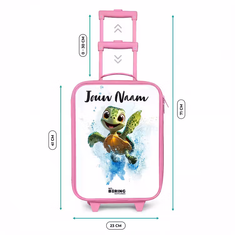Kinderkoffer met naam - Roze - Schildpad - Water - Groen — 5