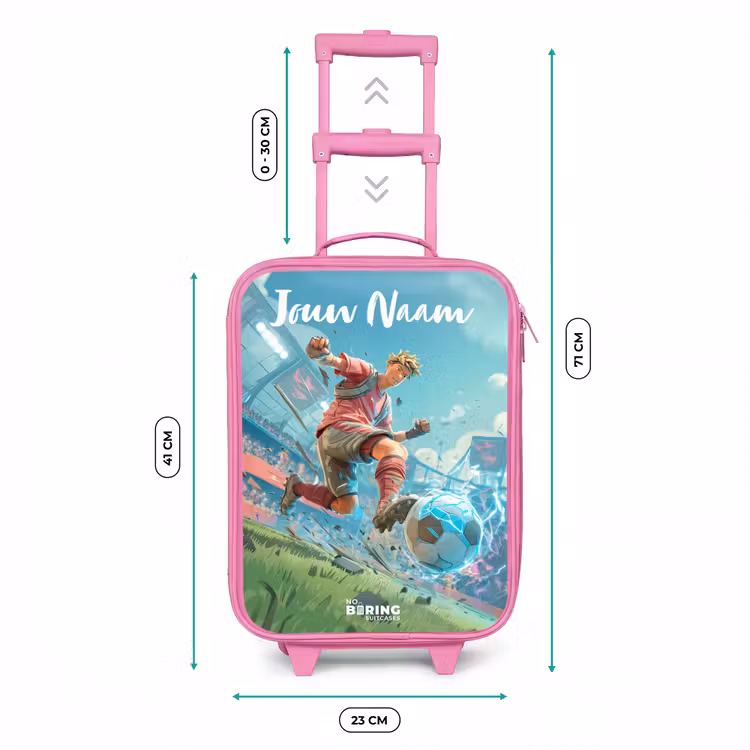 Kinderkoffer met naam - Roze - Stadion - Voetballer - Bal - Elektrisch — 5