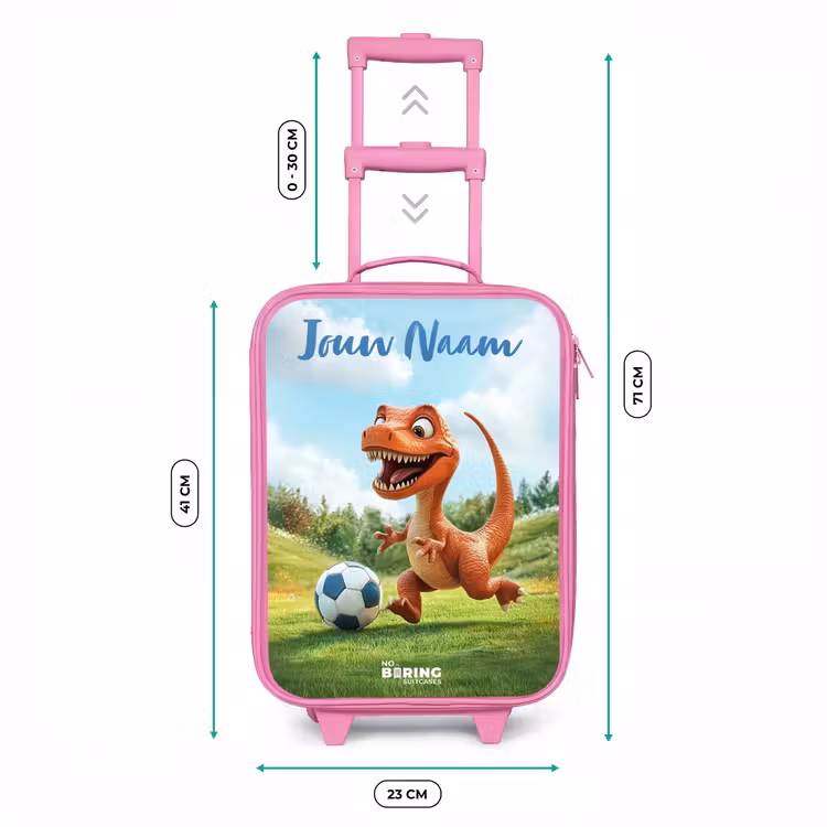 Kinderkoffer met naam - Roze - Voetbal - Dino - Sport — 5