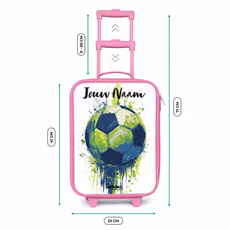Kinderkoffer met naam - Roze - Voetbalvibes - Verf - Groen - Blauw — 5
