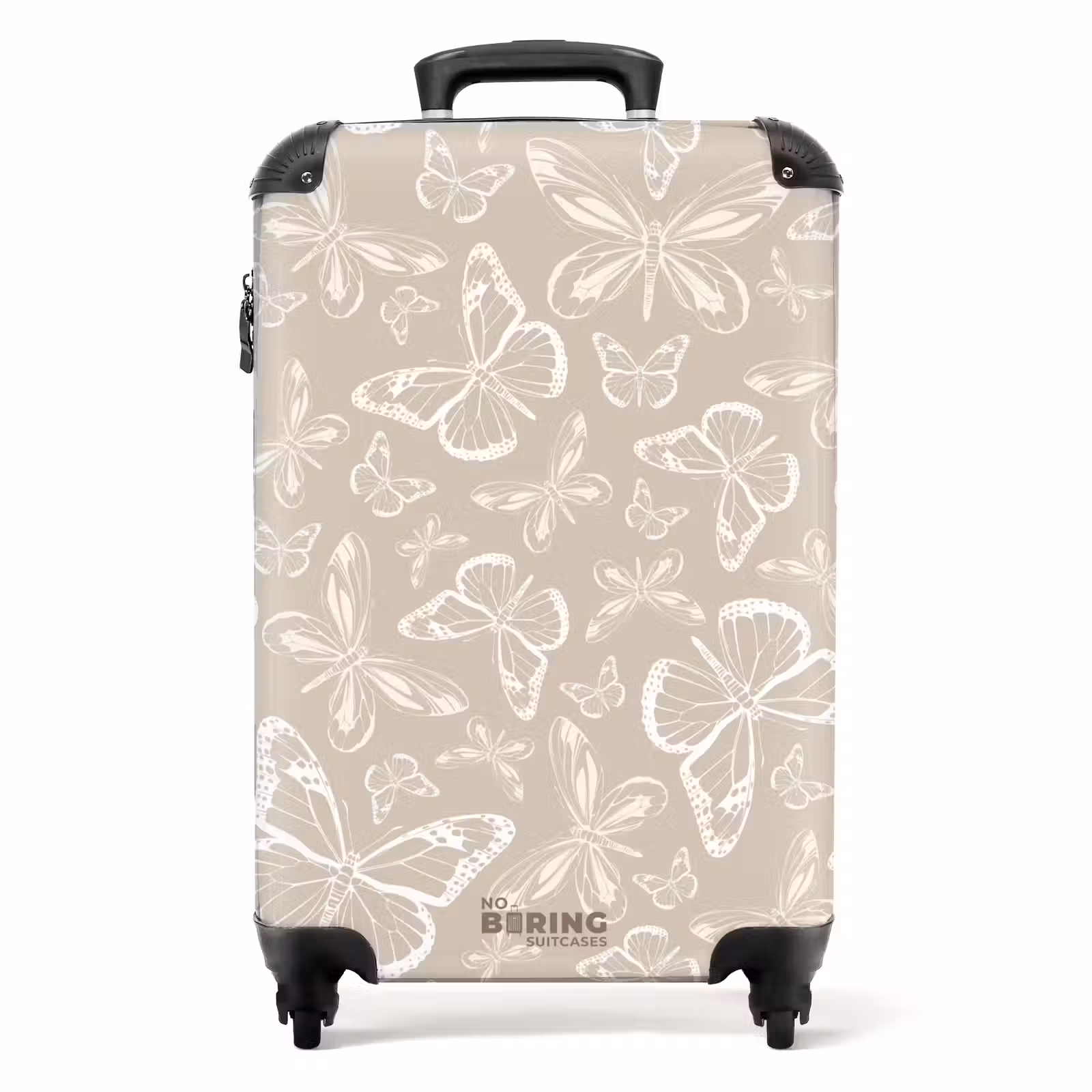 Koffer - Patroon van vlinders in beige — 1