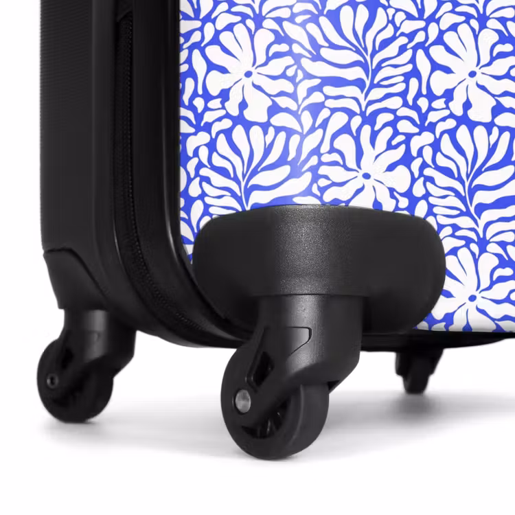 Koffer - Bloemen en bladeren op blauwe achtergrond — 6