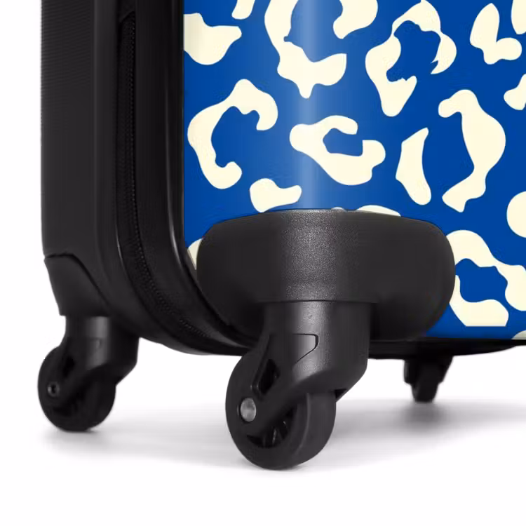 Koffer - Dierenprints - Panterprint koffer in blauw en wit — 6