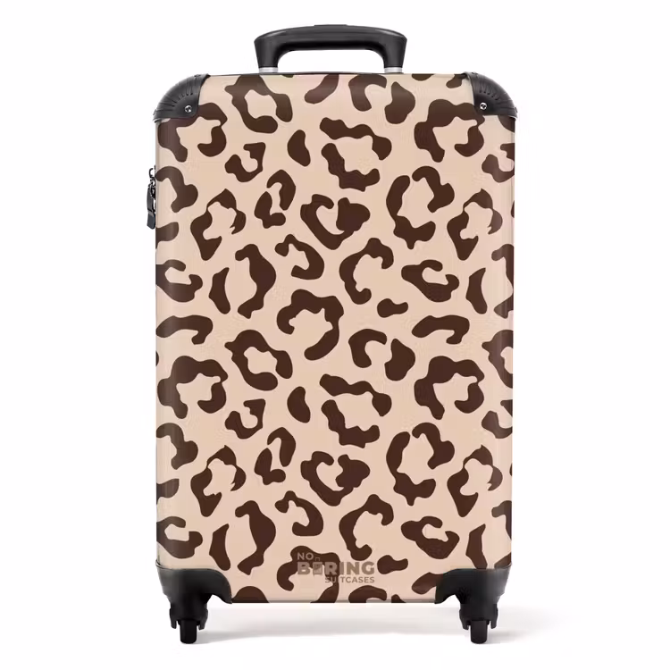 Koffer - Dierenprints - Panterprint koffer in bruin en beige — 1