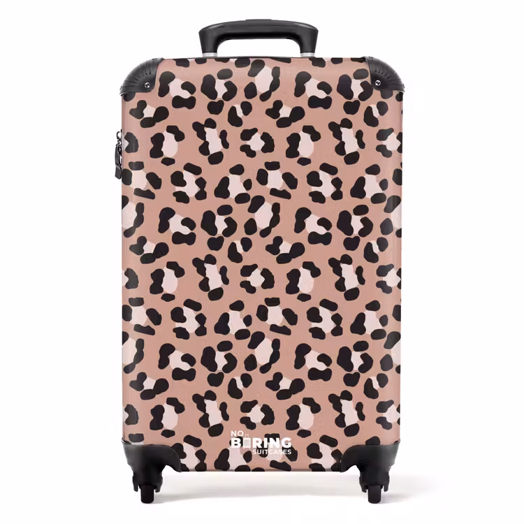 Koffer - Luipaardpatroon op warm roze — 1